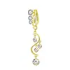 Venta caliente europea y americana 3 diamantes piercing ombligo sin perforación aro ombligo forma de luna corazón con incrustaciones de diamante aro ombligo venta al por mayor transfronteriza en stock