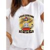 Camiseta de Talla Grande con Nuevo Patrón Geométrico Europeo y Americano Estampada Una Pieza Camiseta Base Casual con Letras Manga Corta para Mujer
