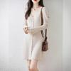 Vestido de una pieza para mujer, de longitud media, con escote en V, diseño de múltiples botones, vestido tipo suéter bata para usar como prenda exterior en otoño e invierno