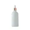 Botella dispensadora de aceite esencial de 10 ml Vidrio blanco mate Botella vacía Portátil Viaje Dispensador Botella de muestra Gotero con punta de plástico Esencia