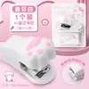 Grapadora Mini Pata de Gato Linda para Estudiantes, Material de Papelería para Estudio y Oficina, Grapadora Pequeña, Grapadora de Alto Valor
