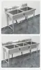 Fregadero Comercial de Acero Inoxidable 304 Fregadero Doble Fregadero Simple Fregadero Triple Lavabo para Verduras Fregadero de Cocina Fregadero de Restaurante Lavamanos