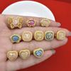 Contas espaçadoras de ouro antigo com preservação de cor, contas soltas, areia de ouro incrustado folha de ouro, contas de transferência de pedra, pulseira diy, acessórios pulseira com contas