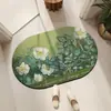 Alfombra de baño ovalada transfronteriza, alfombrilla antideslizante para baño, felpudo de tierra de diatomeas, alfombrilla absorbente, alfombra, alfombrilla para pies de baño y WC