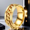 Anillo de Acero Inoxidable Hip-Hop para Hombre Nicho Ins Giratorio Descompresión No se Desvanece Joyería de Acero de Titanio Joyería de Mano Venta al por Mayor