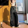 Diseño de disparo real sentido de la moda accesorio de cintura en capas pantalones de pierna ancha mujer 2026 verano nuevo cintura alta drapeado seda de hielo algodón lino pantalones casuales