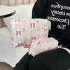 Bolsa de Maquillaje con Lazo Rosa para Mujer, Gran Capacidad, Bolsa de Almacenamiento con Corazón de Niña, Bolsa de Almacenamiento para Cosméticos y Lavado de Dormitorio Estudiantil
