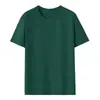 Camiseta de Manga Corta de Algodón Puro de 180g Transfronteriza para Mujer, Top Unisex de Color Sólido de Corteholgado con Cuello Redondo, Camiseta con Logo Personalizado