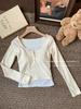 Con almohadilla en el pecho resorte otoño e invierno nuevo transfronterizo para mujer estilo BM pura chica hot estampado floral costura falsa de dos piezas chaqueta camiseta venta al por mayor