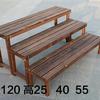 Estante de flores carnosas de madera maciza con escalón, banco largo, escalón de balcón multicapa, estante de flores de madera anticorrosión, estante para macetas de plantas en maceta