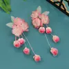 Acessórios de Cabelo Florais Gradiente Rosa Feitos à Mão da Nova Coleção Primavera 2026 Novos Presilhas de Cabelo Florais Para Styling de Maquiagem, Permanente, Enfeites de Cabelo Florais