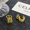 D casa retro metal estilo porco nariz brincos moda alta personalidade estilo europeu e americano garra de gato brincos cd letra brincos