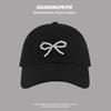 Gorra de béisbol con lazo de perla para mujer, estilo coreano, suave, con protección solar para exteriores, ideal para estudiantes.