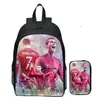 Cristiano Ronaldo Cr7 Estrella del Fútbol Nueva Mochila Escolar para Niños Mochila Juvenil para Hombres y Mujeres Mochila Personalizada DIY