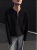 Pit Strip Texture Half Zip Sweater Masculino 2025 Primavera Nova Pesada Manga Longa T-Shirt Moda Marca Solta Jaqueta