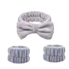 Faixa de Punho de Flanela para Lavar o Rosto Macaron Cor Sólida Absorvente de Água Suor Faixa de Punho para Lavar o Rosto Maquiagem Faixa de Cabelo Acessórios de Cabelo