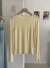 Camiseta Base de Manga Larga con Cuello Redondo Ajustada de Tejido Lyocell Kekezoon Ropa Interior de Otoño Top 8276