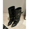 Botas Altas de Mujer 2026 Otoño/Invierno, Estilo Nuevo, Adelgazantes, Chica Popular, Botas de Caballero, Puntiagudas, Hebilla Metálica, Desmontables, Dos Formas de Usar, Aumentadoras de Altura