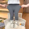 Calças de Lã para Meninas Inverno 2024 Novas Leggings de Tricô com Punho Integrado de Lã para Bebês e Meninas