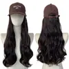 Amazon comércio exterior chapéu peruca cabelo longo cacheado integrado fibra sintética africana peruca onda grande dourada da fábrica de origem
