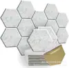 Fornecimento Transfronteiriço de Adesivos de Parede de Placa Acústica Hexagonal de 12 Peças, Absorvente de Som e Redutor de Ruído, Decoração de Parede, Placa Acústica de Fibra de Poliéster
