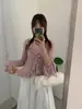 Blusa de Lã Slim com Gola Franzida e Manga Sino Redutora de Idade Francesa Feminina Branca Tamanho Único Preto Damasco
