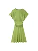 ZA ropa de mujer comercio exterior transfronterizo fabricante mayorista 2026 nuevo a la moda elegante estilo europeo y americano vestido largo drapeado