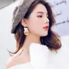 Pendientes Redondos Huecos de Metal, Pendientes Redondos Geométricos Vintage, Pendientes Largos Versátiles Europeos y Americanos, Pendientes Sencillos para Mujer, Modernos