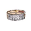 Anillo Minimalista de Lujo Ligero Transfronterizo de Zirconia Multicapa, Nuevo Anillo de Moda de Alta Gama Súper Brillante Versátil
