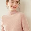 Suéteres de Cashmere Personalizados Processados para Homens e Mulheres, Suéteres de Tricô, Suéteres de Lã, Suéteres de Gola Alta Curtos para Outono e Inverno, Cor Lisa