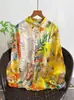 Cardigan de Ramio Puro con Estampado Digital para Mujer, Manga Larga, Talla Grande, Estilo Holgado y Delgado, Novedad Otoño 2026