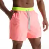 Calções de praia masculinos, calções de verão, calções de banho para spa, calções de natação, calções de quatro peças, dupla camada, tamanho grande, calças desportivas casuais impermeáveis.