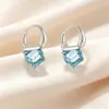 Estilo Nuevo de Verano Fresco y Versátil Coloridos Cubos de Azúcar Cristalinos Clips para Orejas, Pendientes de Nicho de Gama Alta Personalizados Exquisitos de Moda
