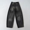 25 Novas Calças Jeans e Calças Balloon Largas de Cintura Alta Lavadas Estilo Retro Americano com Combinação de Cores de Outono
