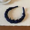 Faixa de Cabelo Elegante em Tecido Estilo Coreano para Outono para Mulheres, Nova Faixa de Cabelo de Alta Coroa com Dentes, Presilha de Cabelo Antiderrapante Acessório de Cabelo