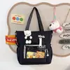 Bolsa transparente estilo japonês, estilo universitário, de alta aparência, para eventos de anime com design de urso de desenho animado, mochila estudantil de grande capacidade para aulas de reforço