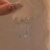 Fuegos Artificiales y EstrellasAretes de Fuegos Artificiales con Degradado Azul - Nicho, Lujo Ligero, Dulces, Aretes Cotidianos con un Toque de Alta Gama para Otoño e Invierno