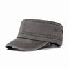 Chapéu Flat Top Amazon Algodão Puro Masculino Lavado Boné Militar Europeu e Americano Cabeça Grande Wai Chapéu Macio Top Chapéu de Sol para Exterior