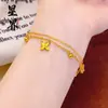 Mismo Estilo que el de la Tienda Dorada, Pulsera de Trébol de Cuatro Hojas de Doble Capa con Estrella de Cuatro Puntas de Hielo Triturado Brillante para Mujer, Lujo Ligero y Sensación de Alta Gama, Venta al por Mayor
