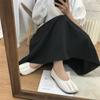 Zapatos de Leche para Mujer Planos 2023 Nuevo Estilo Coreano Versátiles Cuatro Estaciones Plisados de Boca Baja Zapatos Individuales Zapatos de Embarazo para Mujer