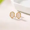 Brincos Studs Yuebao Jewelry Prata Esterlina S925 Novo Estilo Chinês Articulação de Bambu Jade Branco Jade Africano Forma de Ovo para Mulheres Uso Diário Estilo Nacional Brincos de Prata