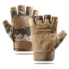 Guantes Tácticos al Aire Libre de Medio Dedo para Ciclismo Hombres Montañismo Fitness Entrenamiento Hierro Antideslizante Vehículo Eléctrico Guantes Black Hawk