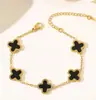 Pulsera de Trébol de Cuatro Hojas de la Suerte de Venta Caliente Transfronteriza Europea y Americana Resistencia Bicolor Xiyin temu Pulsera de Trébol de Cuatro Hojas de Venta Caliente Venta al por Mayor