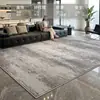 Alfombra de sala de estar de lujo ligero estilo italiano, alfombra de sofá minimalista y de alta gama, lavable y fácil de limpiar, alfombra de área grande para mesita de noche de dormitorio