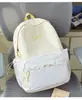 Mochila Estilo Menina Doce com Estampa Xadrez e Renda Colorida Sólida, Mochila de Aparência Sofisticada e Fofa para Estudantes em Viagens de Férias