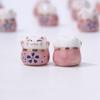 Cerámica Gato Colorido Gato de la Suerte Pequeño Colgante de Cerámica Artículos Regalo Creativo Hecho a Mano DIY Flor de Ciruelo Gatito Pulsera Accesorios