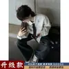 Camisas Retro de Rayas de Manga Larga Estilo Hong Kong para Hombres y Mujeres en Otoño Nueva Versátil para el Trabajo Estilo Holgado Perezoso Camisas Chic