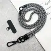 Cordón Tres en Uno para Teléfono Móvil de Muñeca para Colgar del Cuello Cruzado Longitud para Hombre y Mujer Cuerda Trenzada Fuerte Correa Lateral de Metal Desmontable