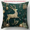 Funda de Cojín Decorativo Papá Noel Muñeco de Nieve Reno Impresa por un Lado para Navidad Invierno Sala de Estar Sofá Dormitorio
