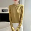 Nova Blusa de Segunda Pele Manga Longa com Gola Alta para Mulheres, Emagrecimento, Top Interno Versátil, Estilo para o Trabalho, Tricô Fino